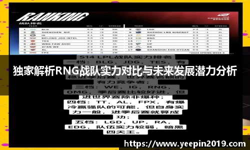 独家解析RNG战队实力对比与未来发展潜力分析