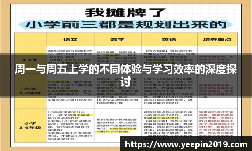 周一与周五上学的不同体验与学习效率的深度探讨